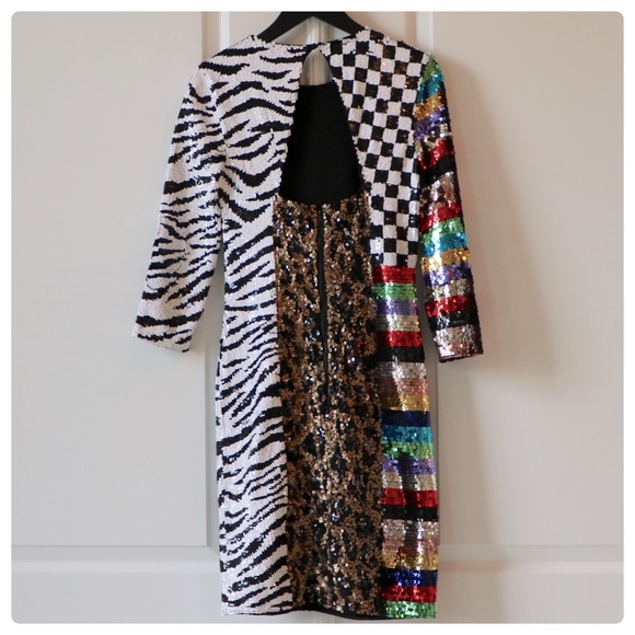 ALICE + OLIVIA Jae Multicolored Sequin Dress - Picture 13 of 14